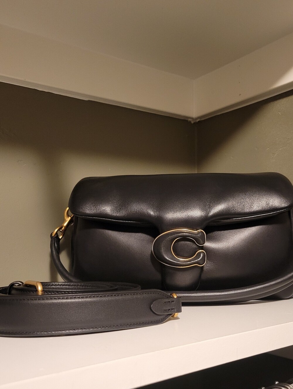 Coach Pillow Tabby 26 Black Leather Shoulder Crossbody Bag